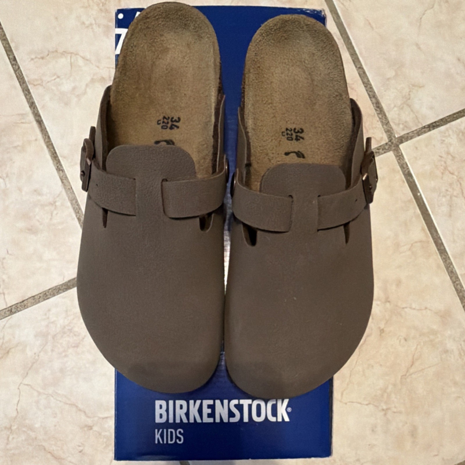 Birkenstock Boston Kids BS Mocca Brown Birko-Flor Clog EU 34 Regular Fit
