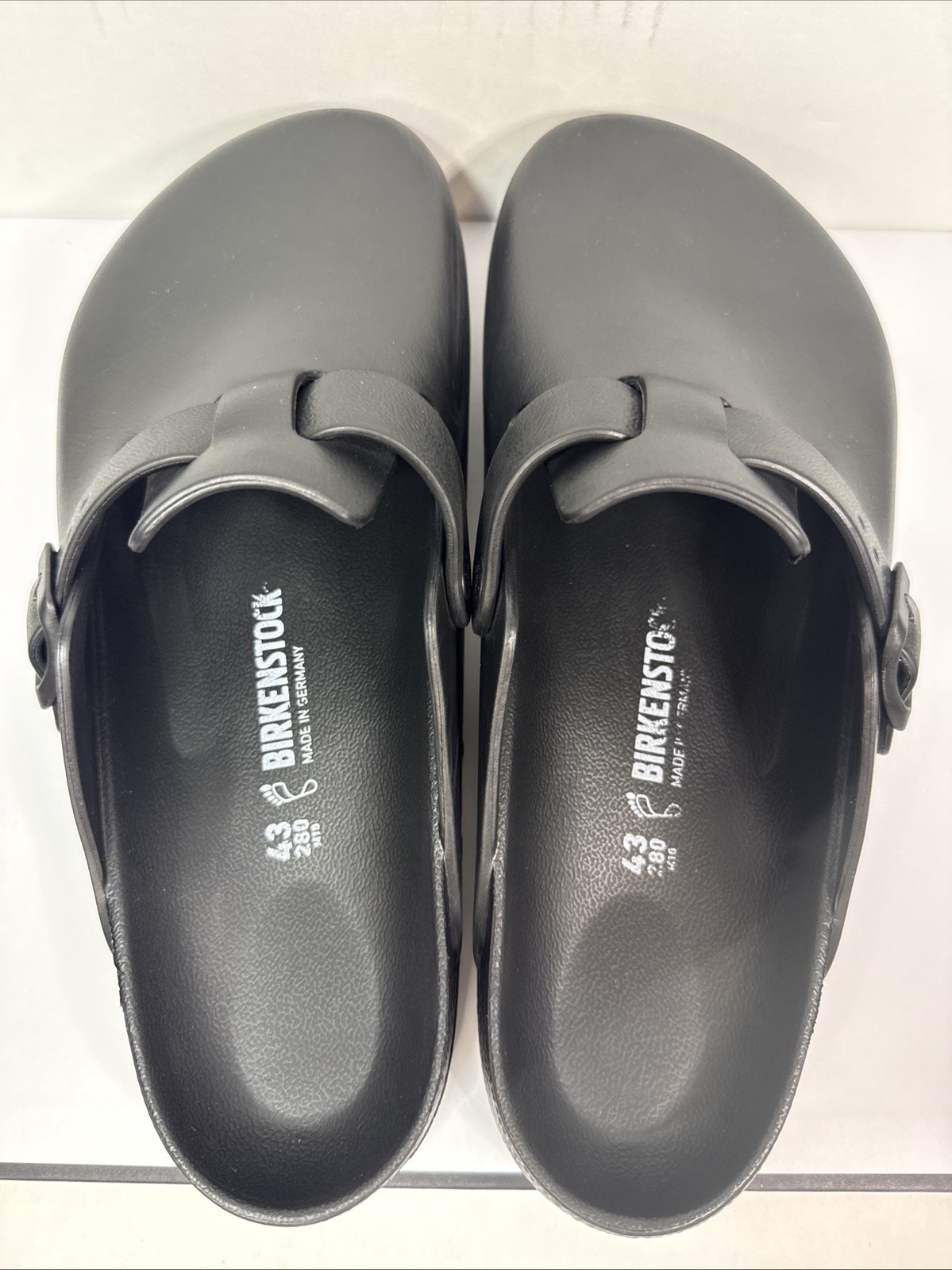 Birkenstock Boston EVA Clogs Men 10 EU 43 Black Slip On Sandals Germany Shoes