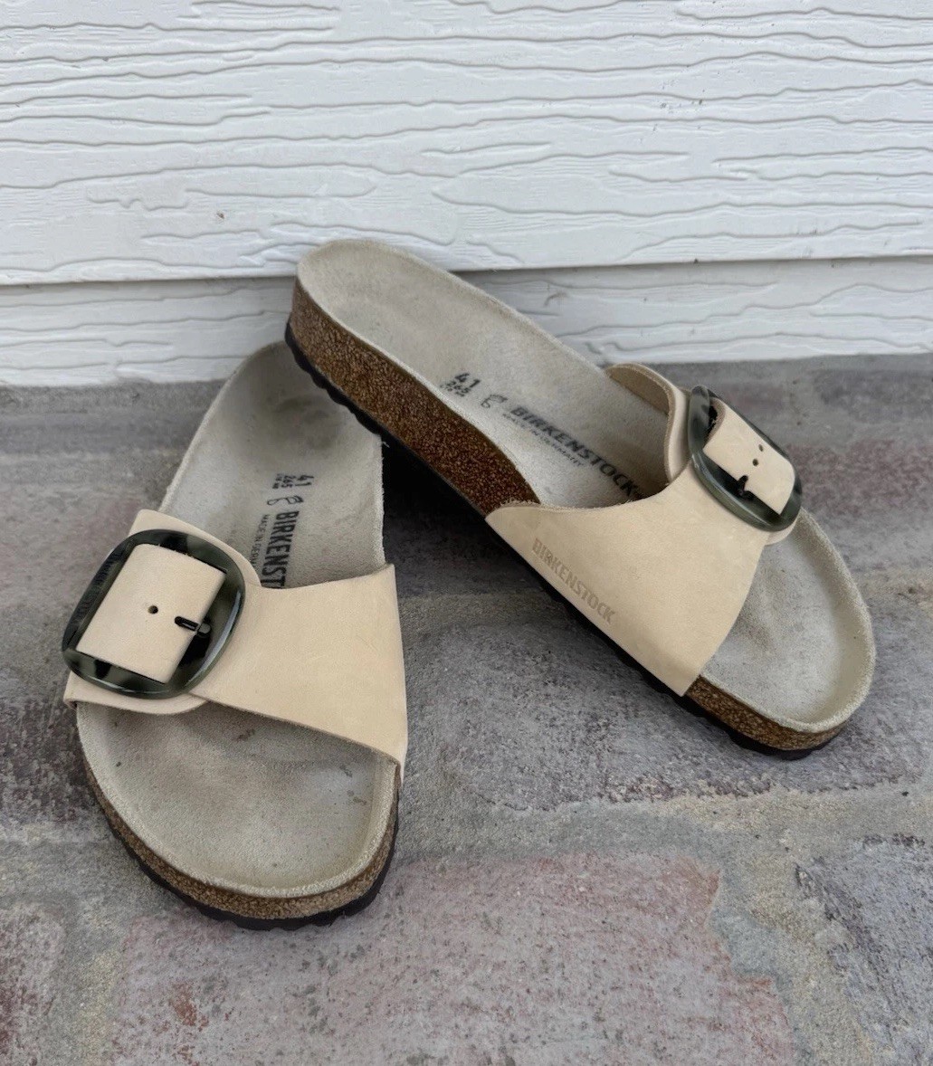 Birkenstock Madrid Big Buckle Womens EU 41 Slides Slip On Nubuck Sandals Shoes