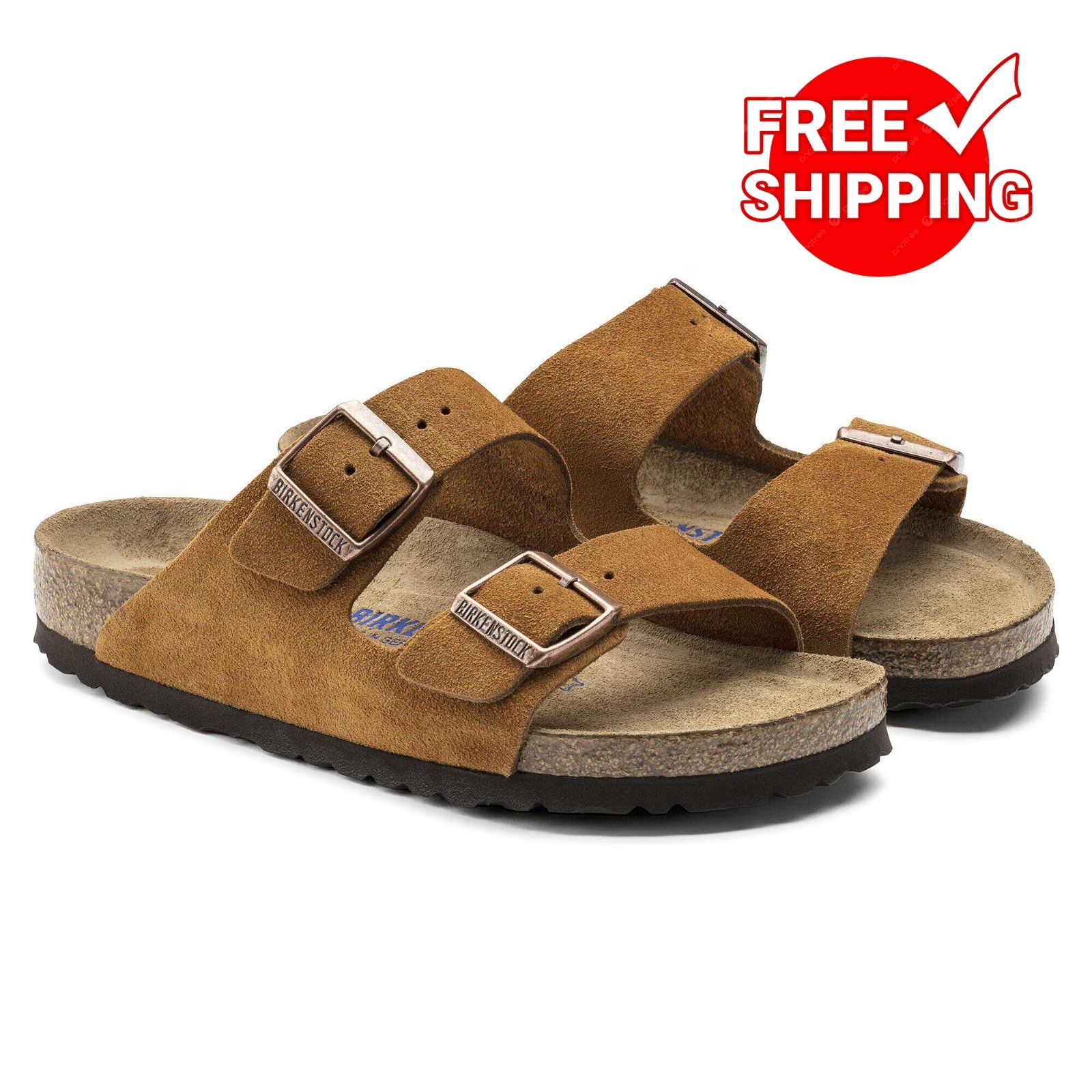 Birkenstock Arizona Soft Footbed Suede Leather Sandals – Mink