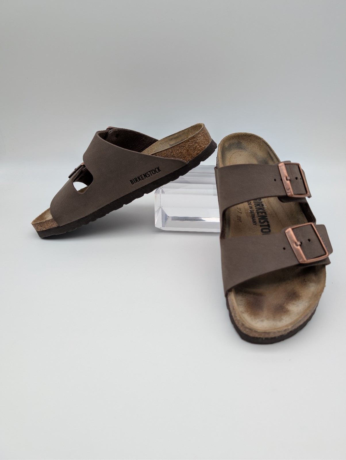 Birkenstock Arizona Mocha Birkibuc Suede Cork Footbed Comfort Sandals Germany