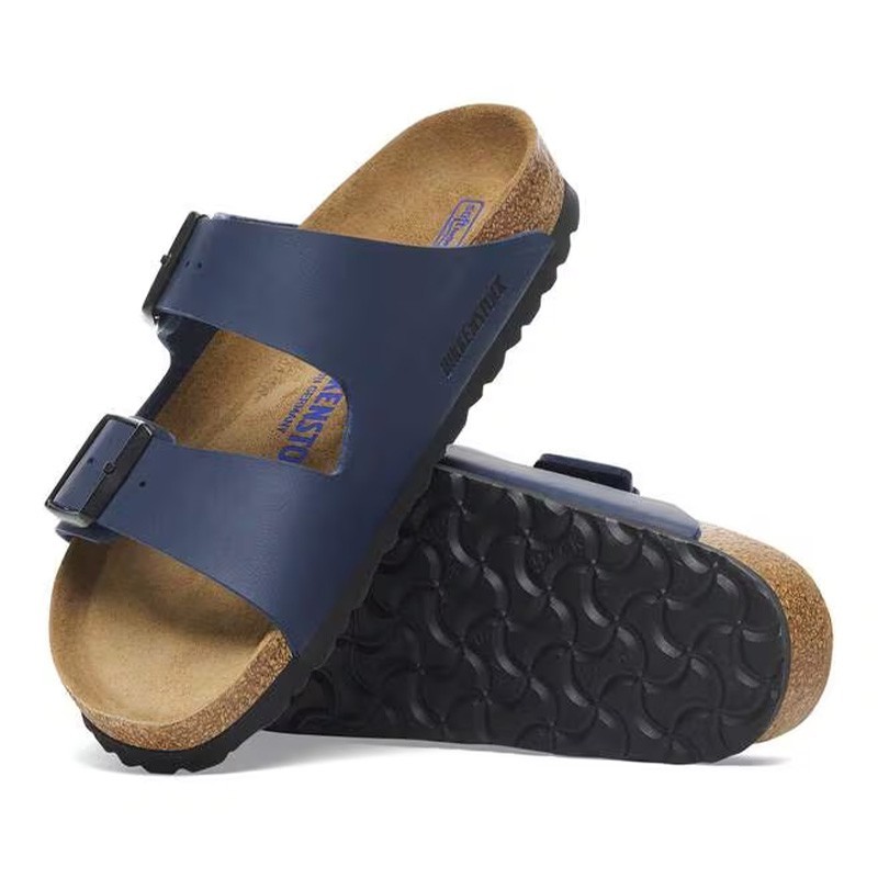 Birkenstock Arizona Birko-Flor Leather Comfort Blue Unisex Sandals Size37-45