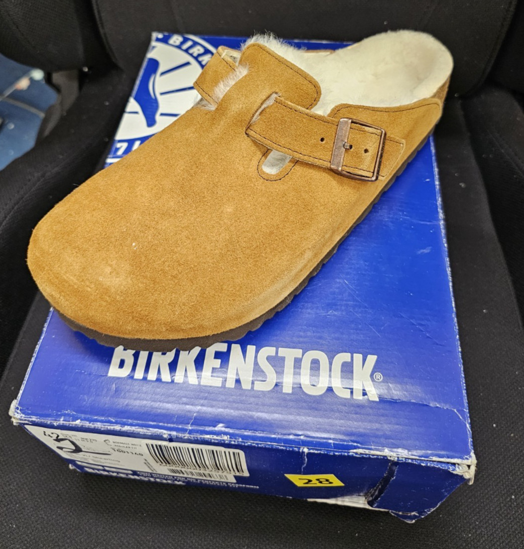 Birkenstock Boston VL Shearling Mink Brown Regular Fit Mens SZ 42 US 9 – New