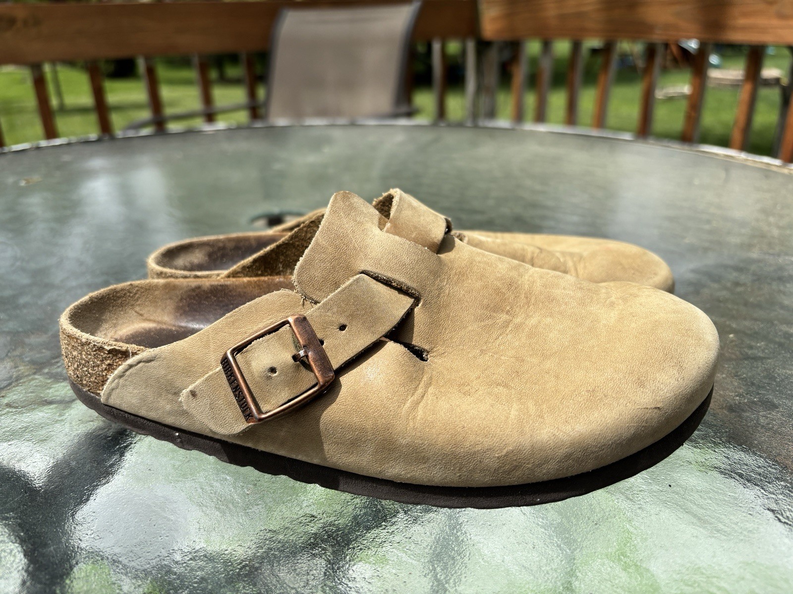 Birkenstock Boston Clogs Unisex Brown Oiled Leather Slip On Womens 37 US 6