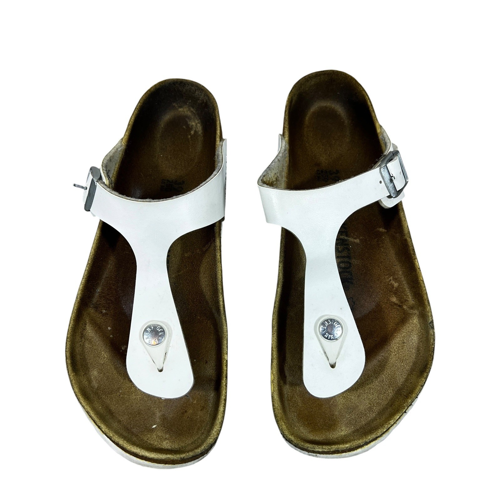 Birkenstock Gizeh Solid Thong Sandals White Comfort Casual Outdoors Size 39 / 8