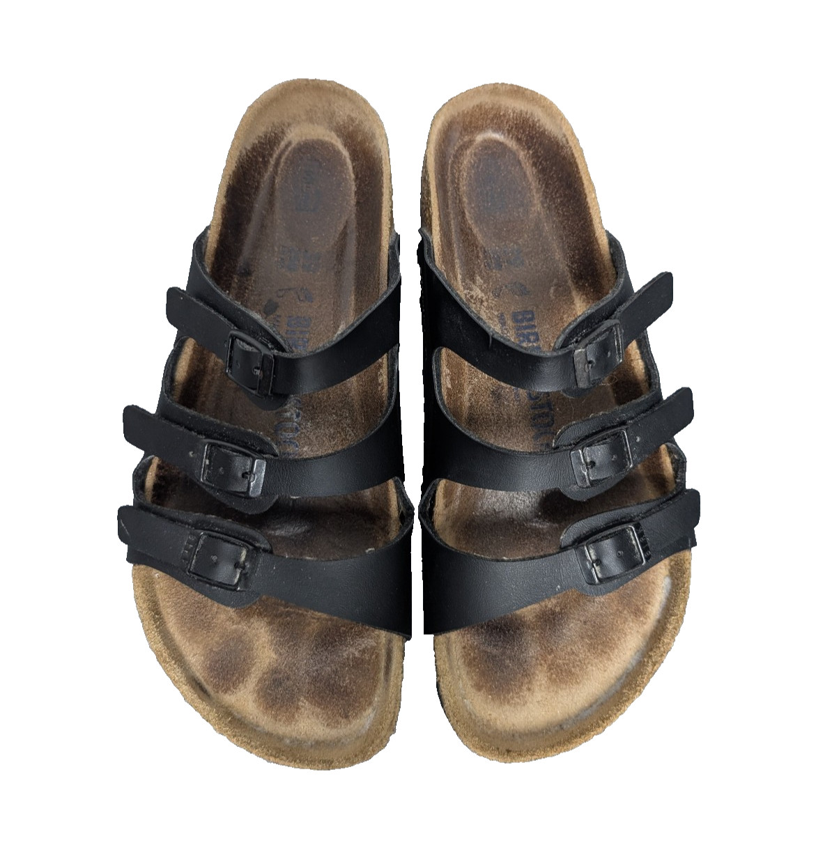 Birkenstock Florida Sandals EU39 Women 8 Black Strappy Soft Footbed Comfort Boho