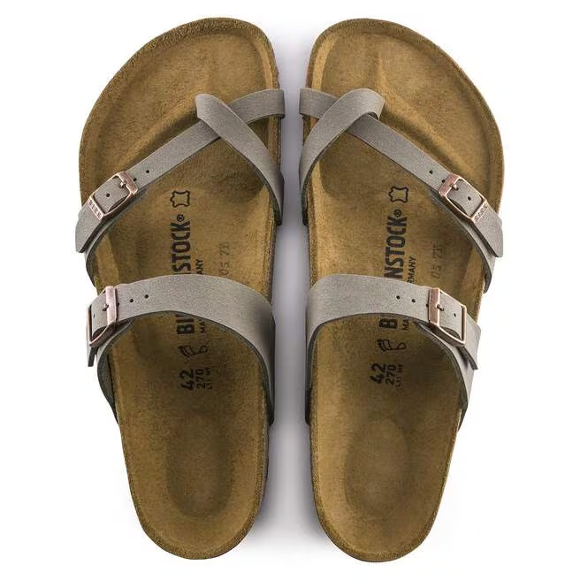 Birkenstock Mayari Stone Birkibuc Women’s With Toe Loop Sandals Size EU 37-41