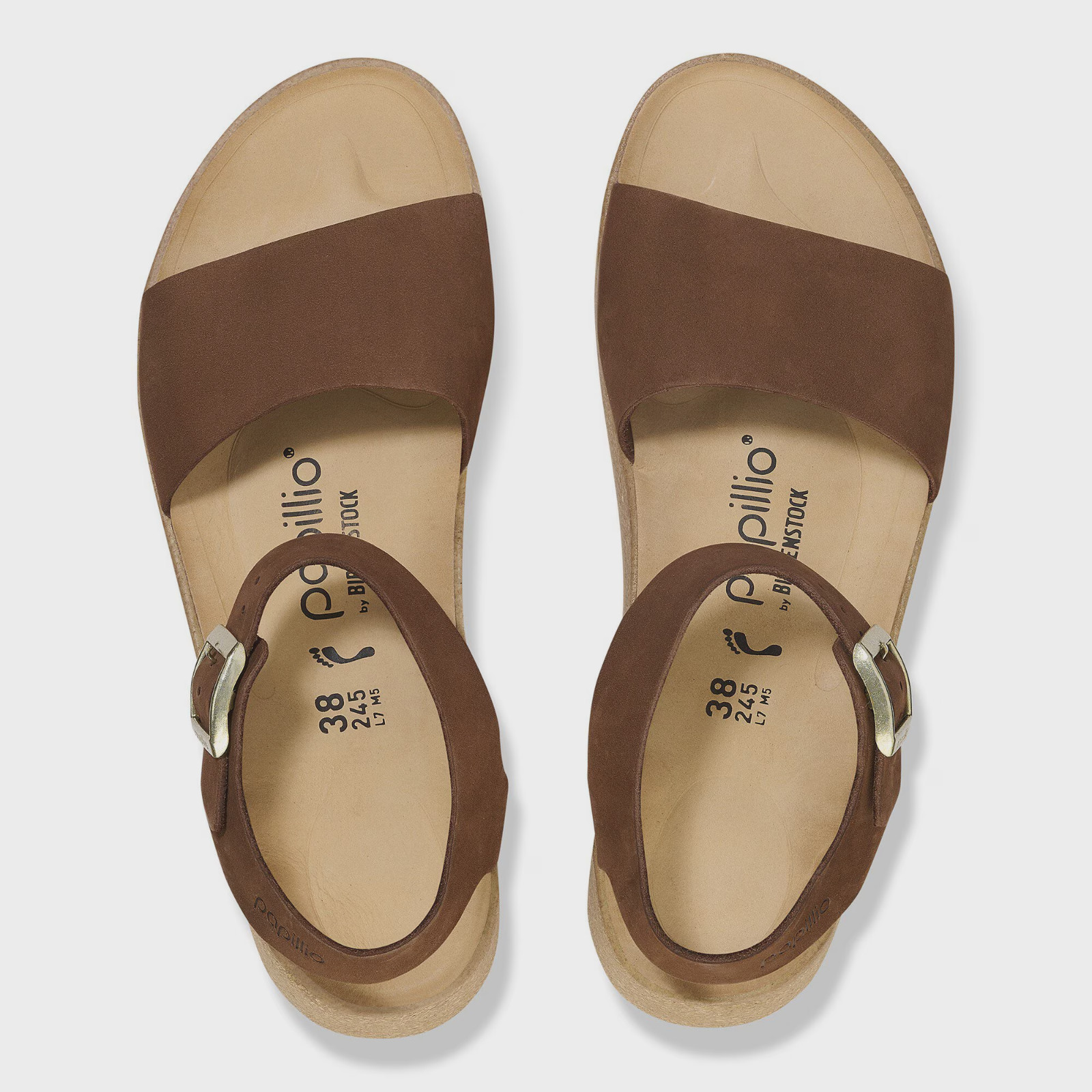 NEW Birkenstock Papillio Glenda Wedge Ankle Strap Dark Tea EU 37 – 40 Narrow