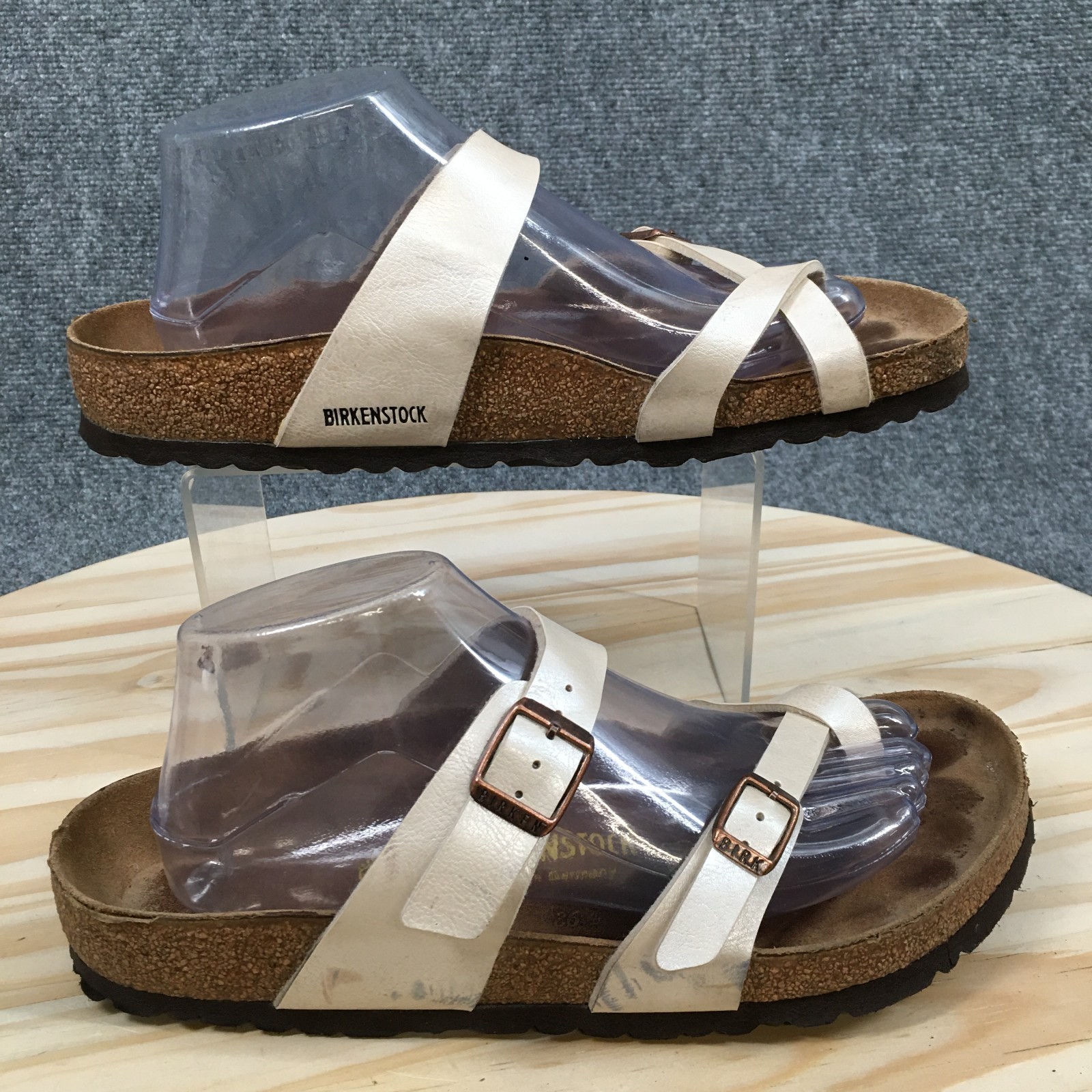 Birkenstock Mayari Birko-Flor Sandal Womens 41 Graceful Pearl White Toe Loop