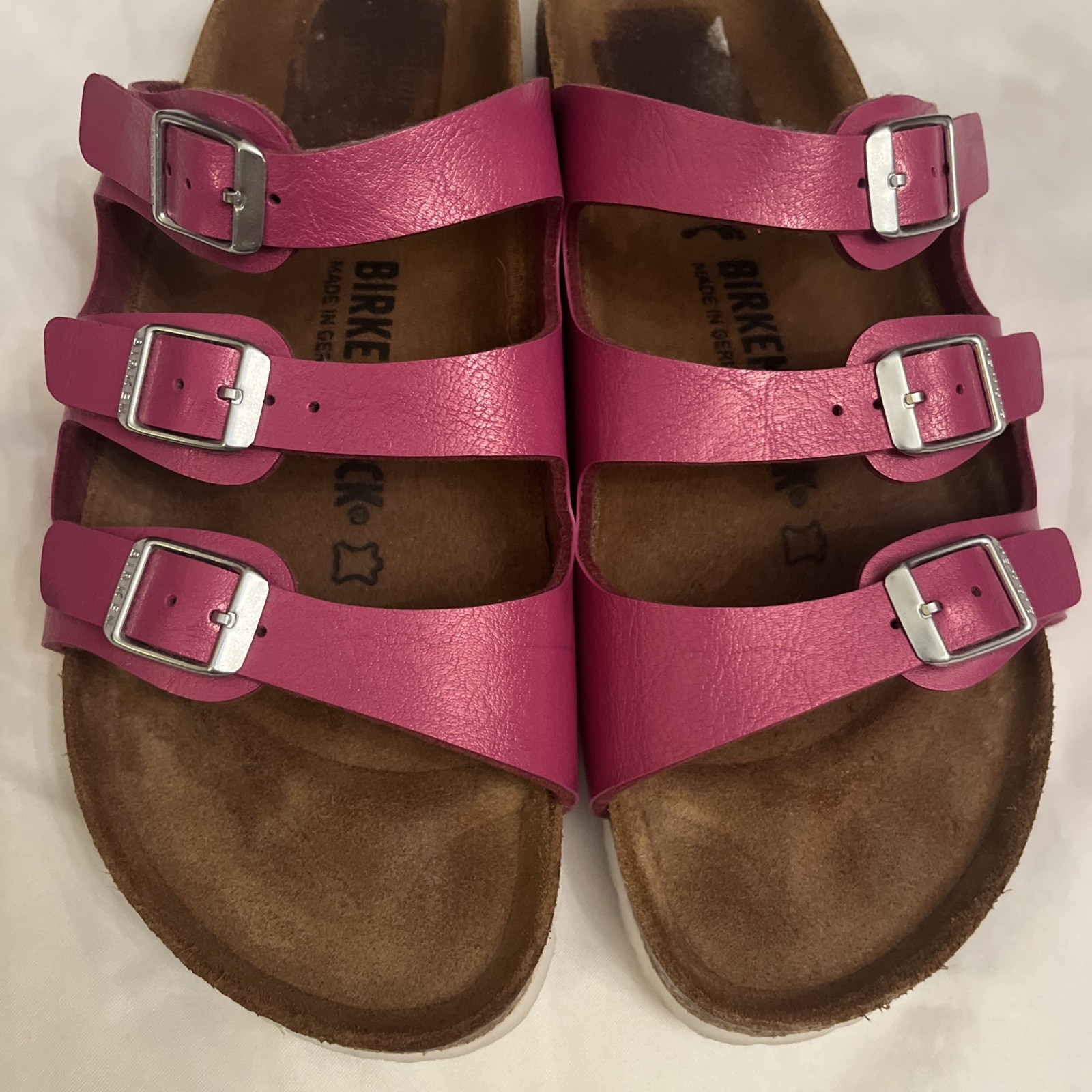 BIRKENSTOCK Papillio Florida Pink Moire Shimmer Sandals US10-10.5 EU41 Women