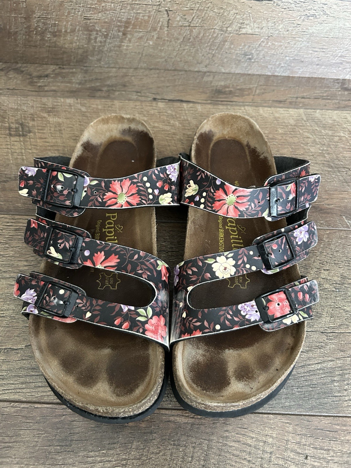 Birkenstock Papillon Florida Three Strap Sandals Sz 40 (US 9) – Dark Floral –