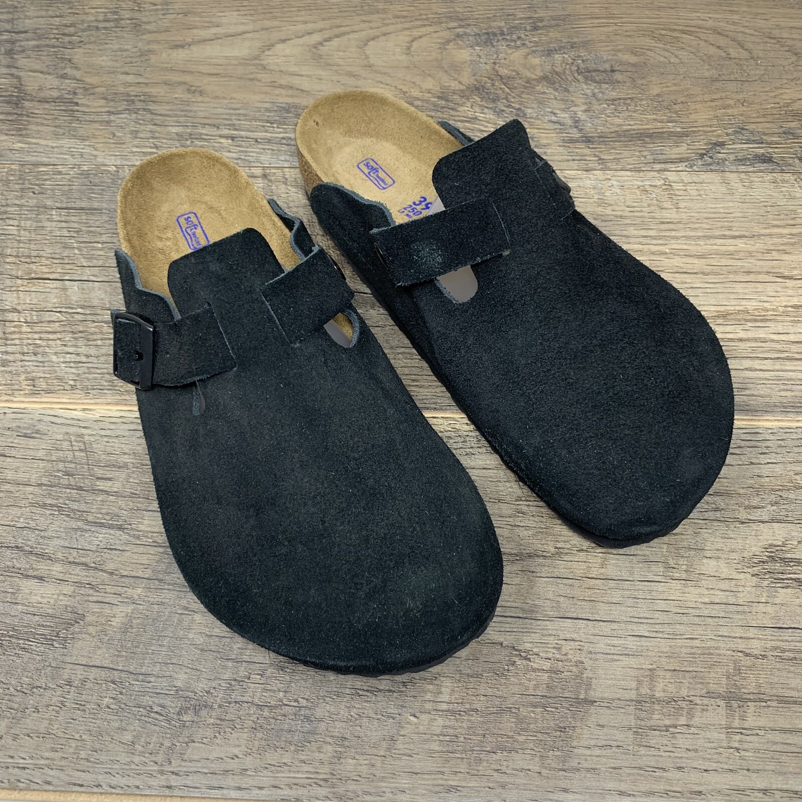 Birkenstock Boston Leather Clog Sandals | Black — Women’s Size 39 (W 8)
