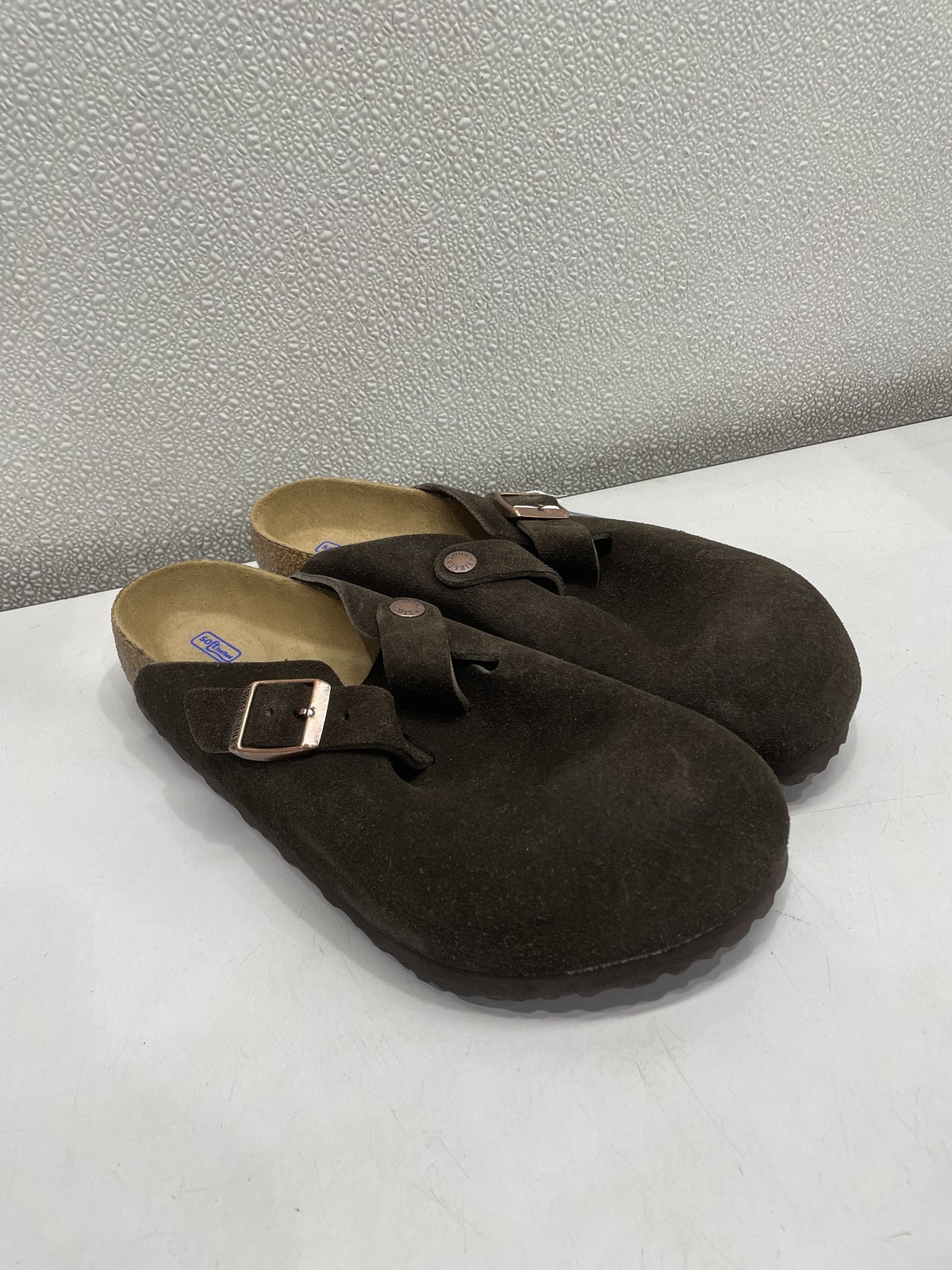 Birkenstock Boston Soft Footbed Suede Leather Clog Unisex W8, M6 In Mocca