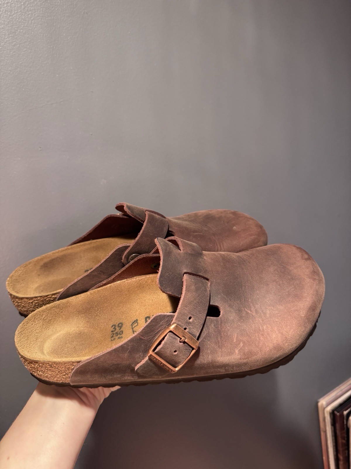 Birkenstock Boston Women’s Brown Leather Clogs Size 39