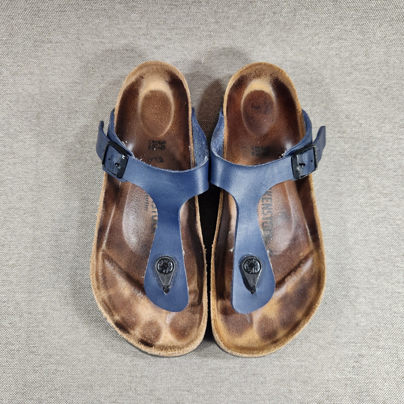 Birkenstock Gizeh Blue Birko Flor Womens Size 8 Sandals Shoes Comfort Summer