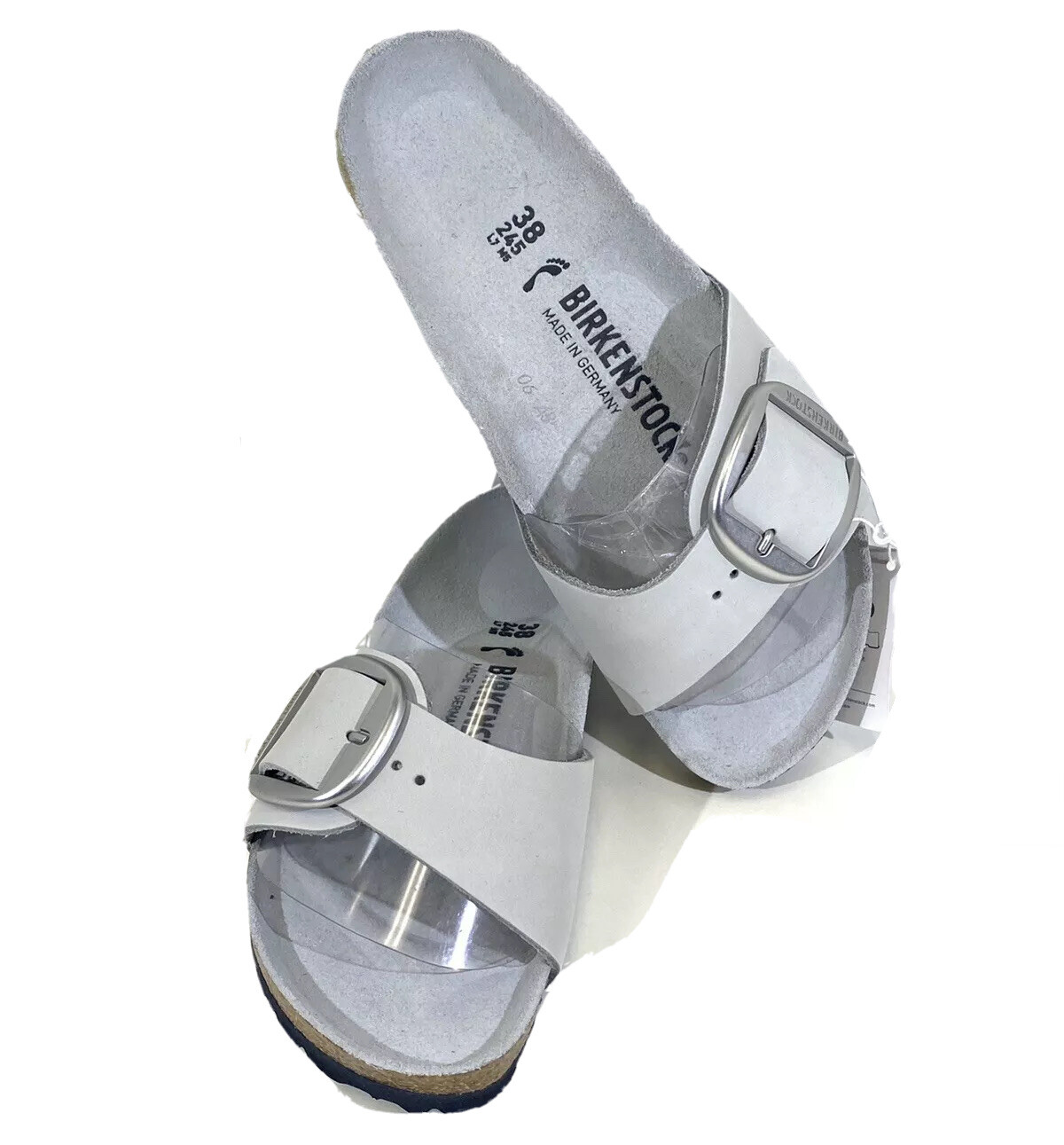 Birkenstock Madrid Big Buckle Womens Sz 7(EU38)N Fit Gray, Blue, Pink Sandals