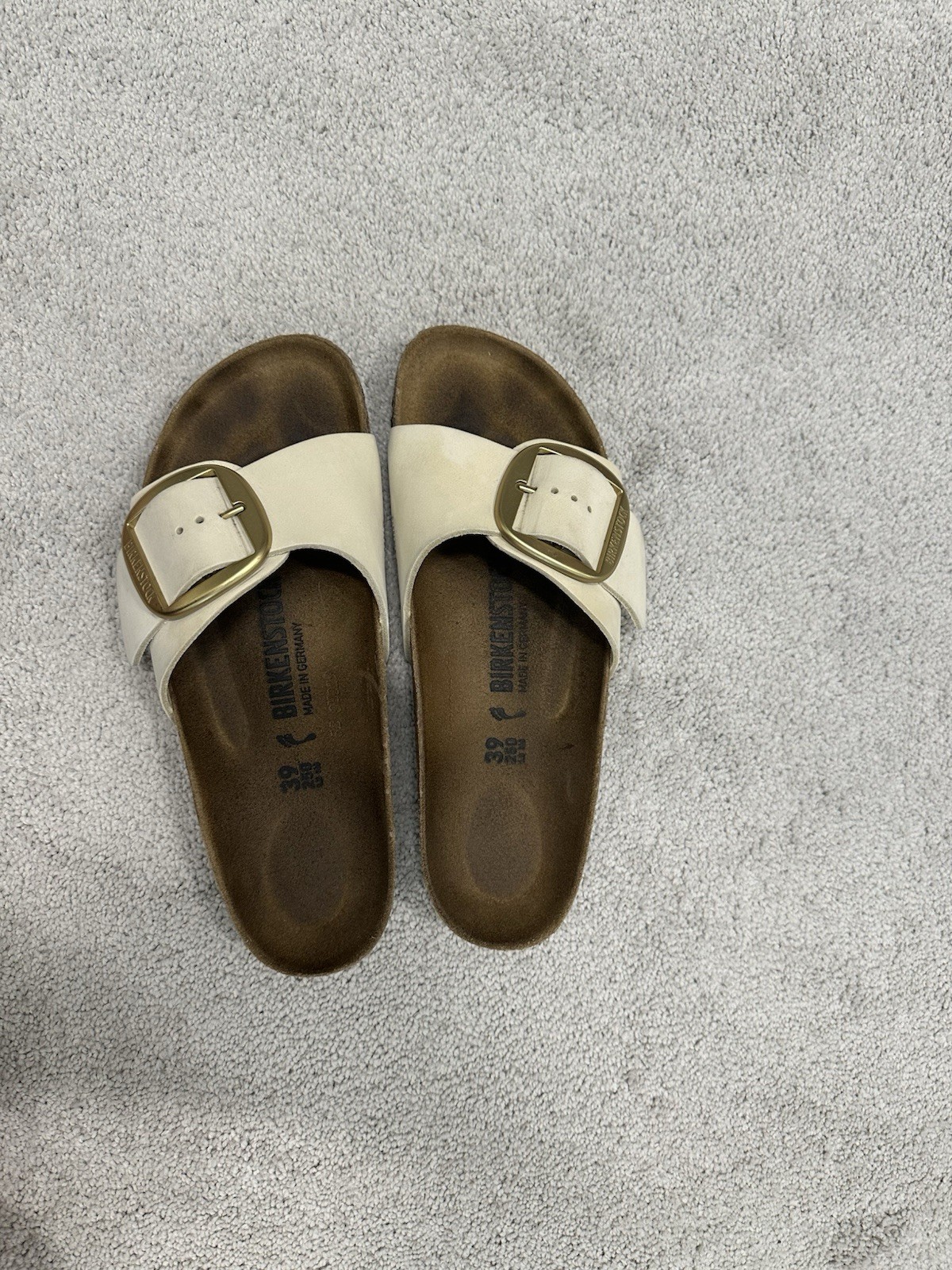 Birkenstock Madrid White Leather Sandal Women Sz.8- 8.5  (Eur. 39)