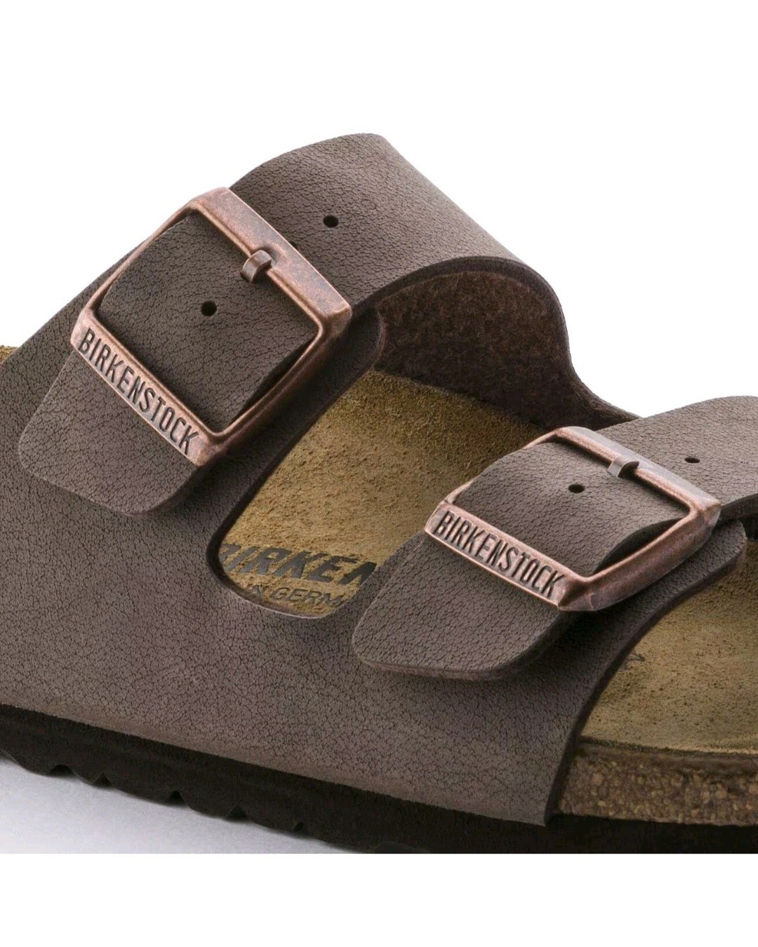 Birkenstock Arizona Birkibuc Leather Suede Footbed Unisex Sandals Mocha+Stone 42