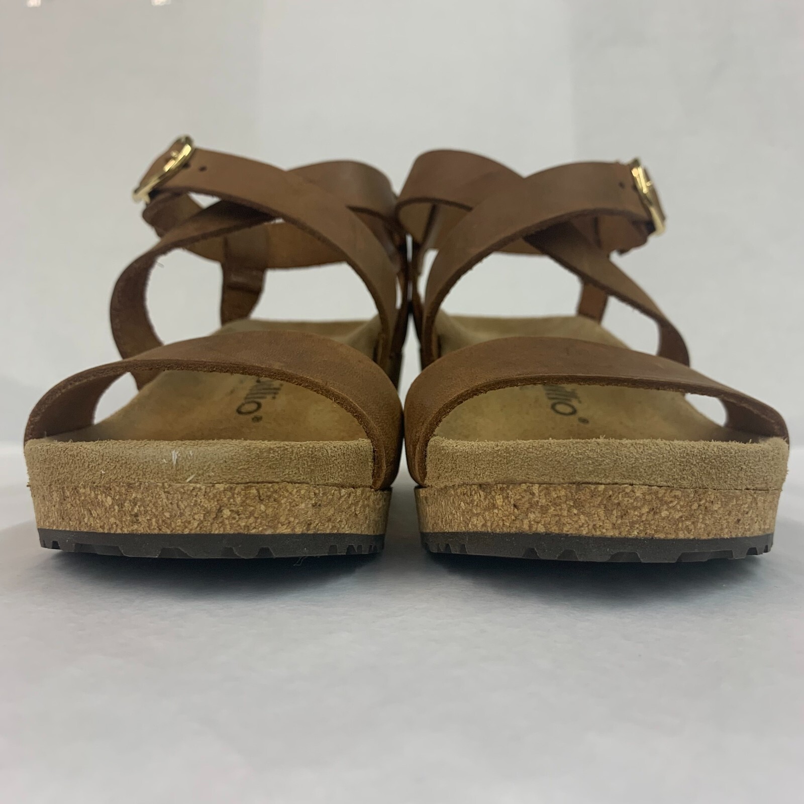 Birkenstock New w/o Box Papillio Sibyl Ring-Buckle Cognac Natural Leather Nar