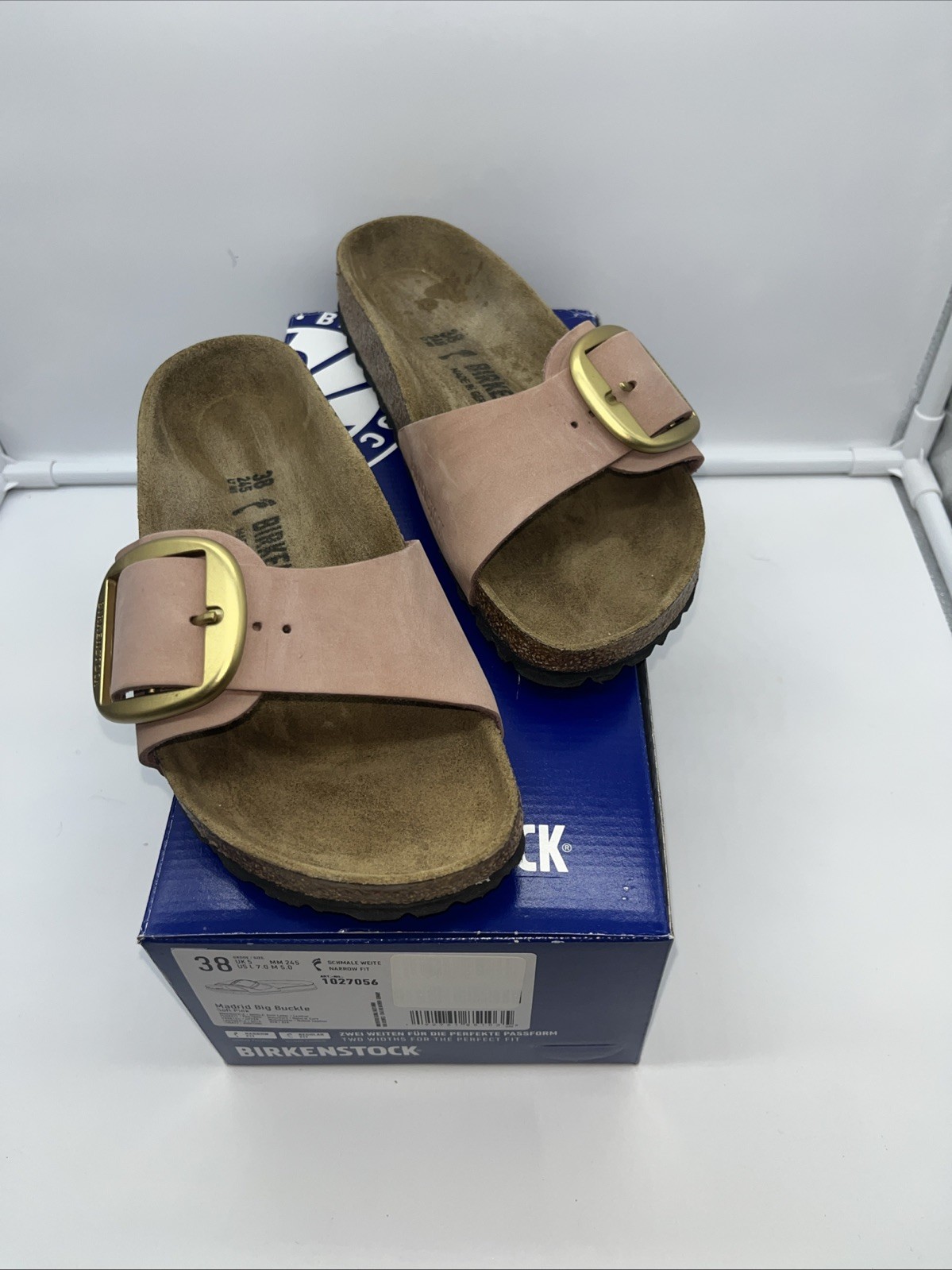 BIRKENSTOCK Madrid Big Buckle Sandals Women’s Size 38/US 7 Narrow Fit, Soft Pink
