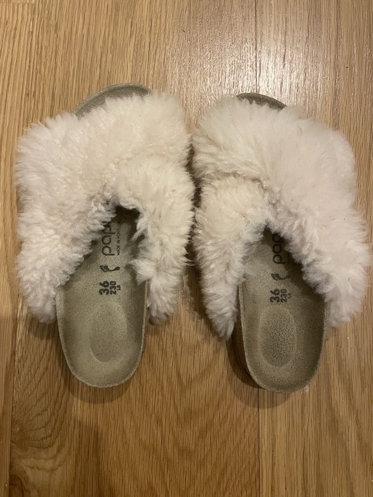 BIRKENSTOCK PAPILLIO Teddy Sandal Cream  US 6 EU 37