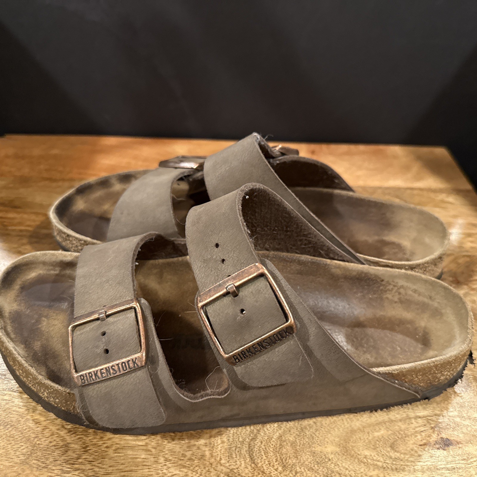 Birkenstock Arizona sandals in natural leather cork footbed Size 39 Brown Used