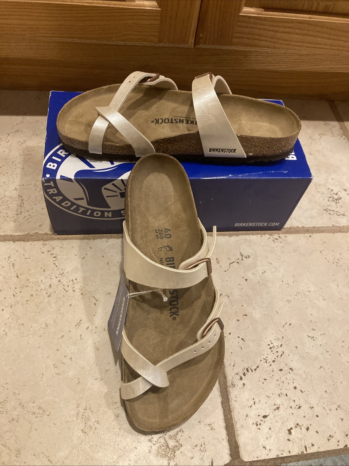 Birkenstock Mayari BF Graceful Pearl White Sandals Slides Shoes EU40 US9 REGULAR