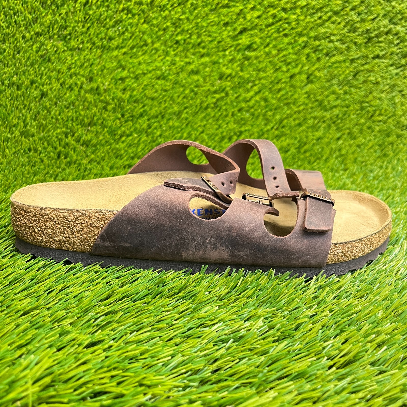 Birkenstock Florida Birko-Flor Mens Size 8 Brown Beach Walking Slide Sandals