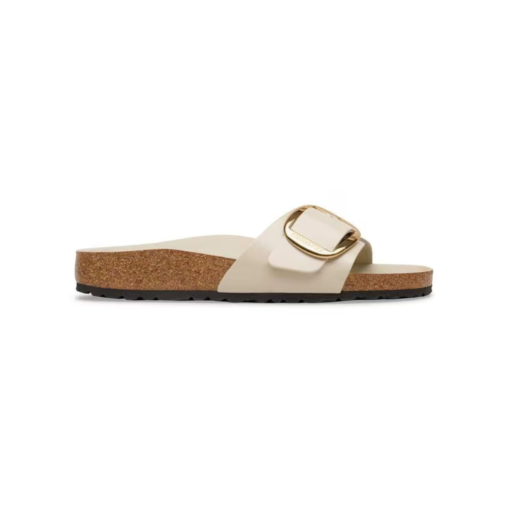 Birkenstock Madrid Big Buckle Patent Leather Sandals – Oyster Narrow