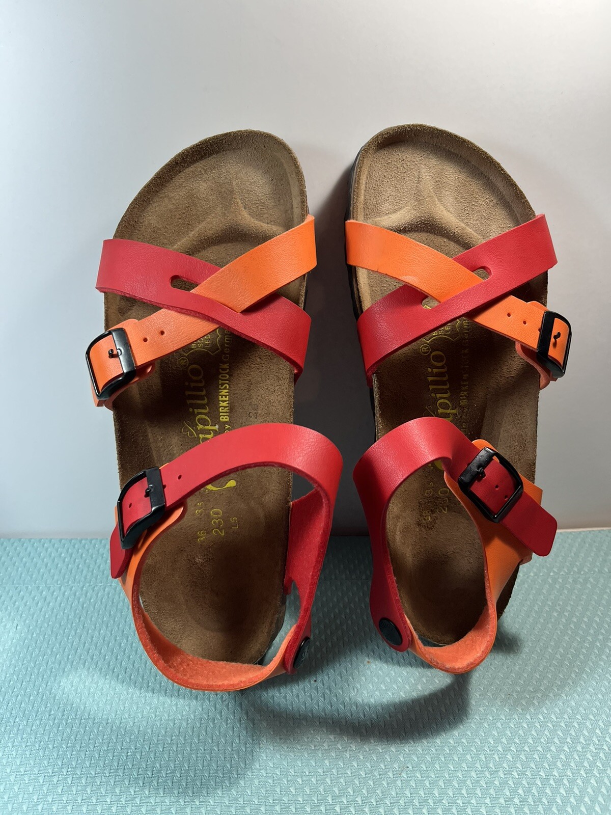 RARE Birkenstock Papillio Multicolored Sandals 36 L5 Closed Strapped Heel Yara