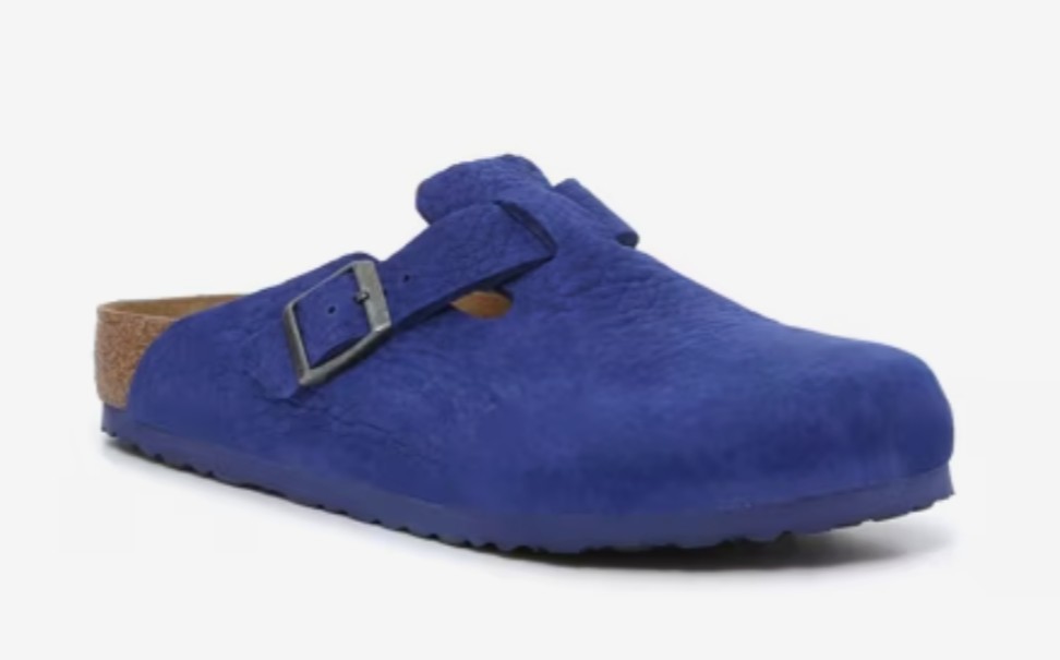 Birkenstock Boston Nubuck Leather Clogs Indigo Blue Size 45 EU Regular Width