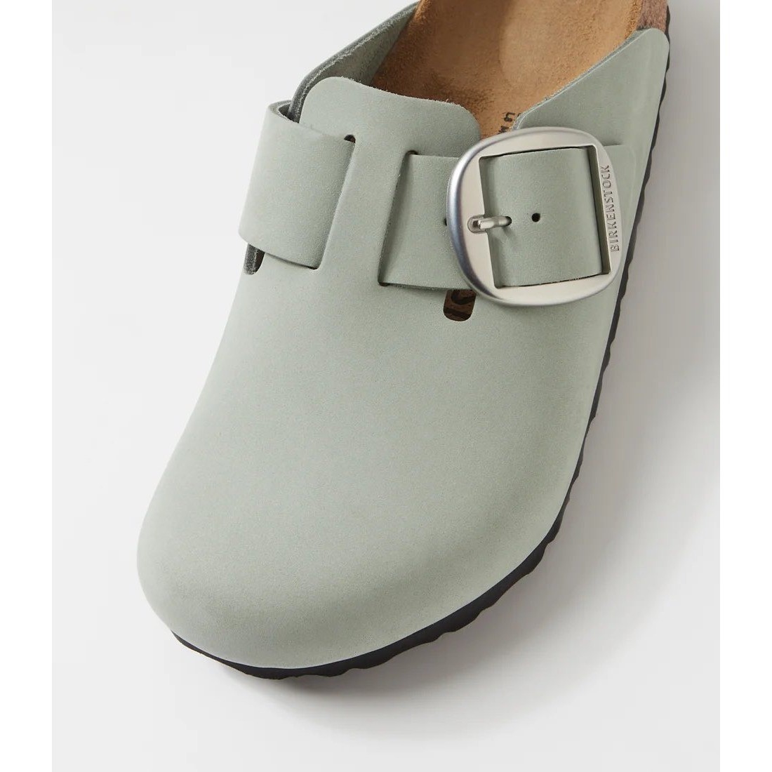 Birkenstock Boston Big Buckle Nubuck Leather Pure Sage 36 Clogs