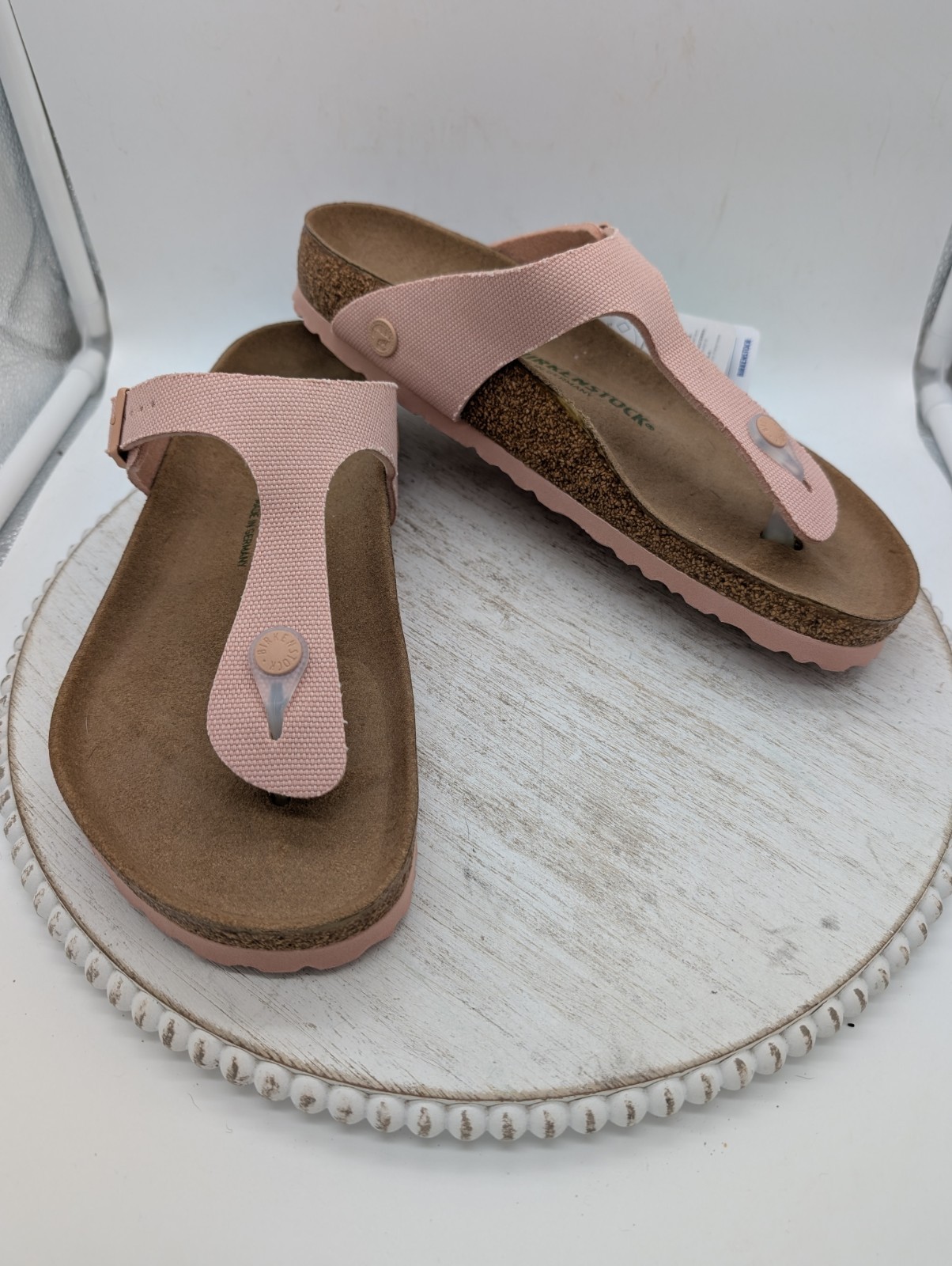 Birkenstock Gizeh Vegan Canvas Thong Sandal  Soft Pink Size 40 US 9/9.5