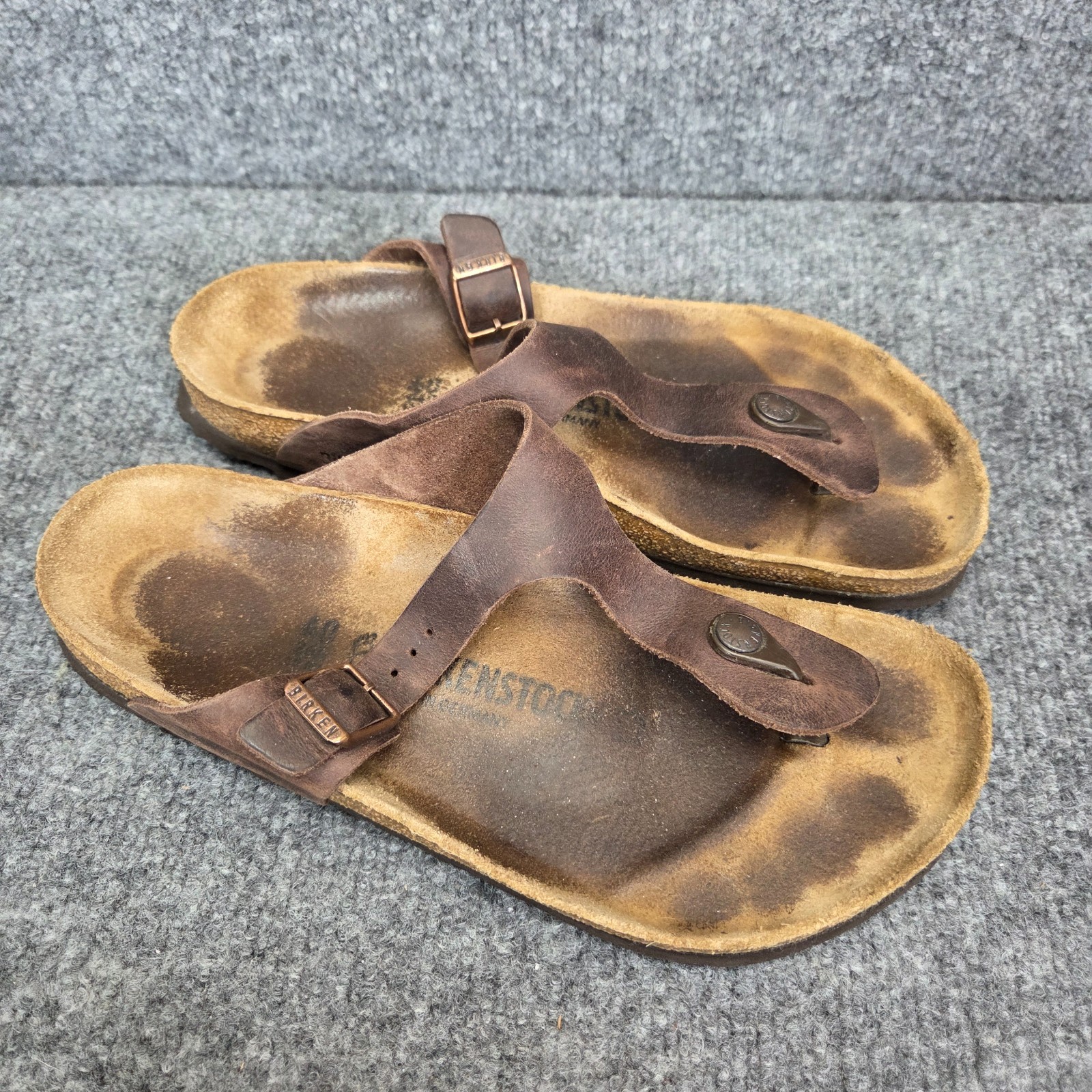 Birkenstock Gizeh Brown Leather Women’s Sandals Shoes Size 40 L9 260cm