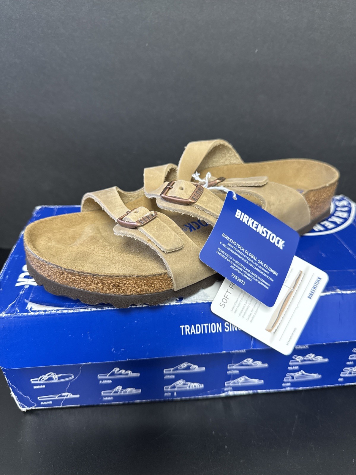 Birkenstock Florida Triple Buckle Nat Footbed Womens Sandal In Tobacco Brown 39