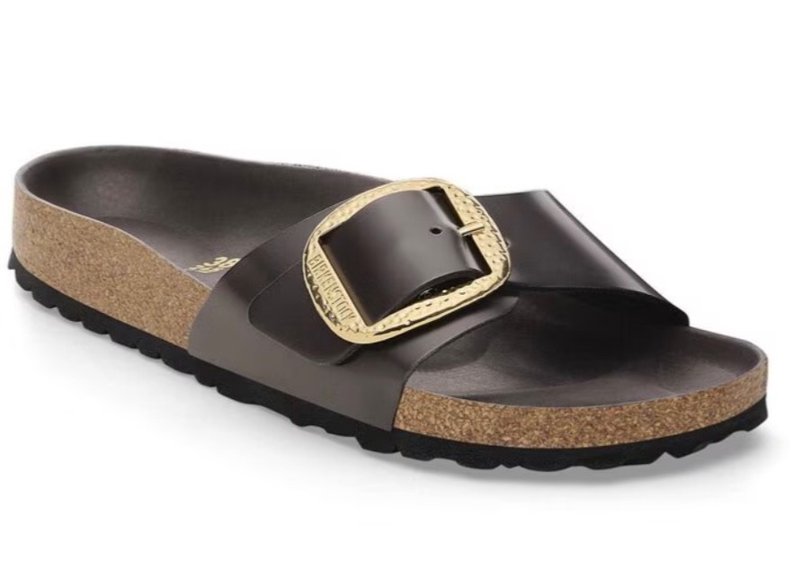 BIRKENSTOCK MADRID HAMMERED BIG BUCKLE HIGH SHINE ESPRESSO LEATHER 37 L6 Narrow