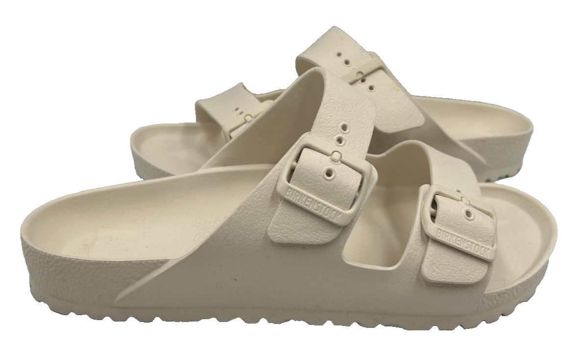 Birkenstock Men’s Arizona Essentials Slip On Slide Sandals Lt.Cream Size:5 112C