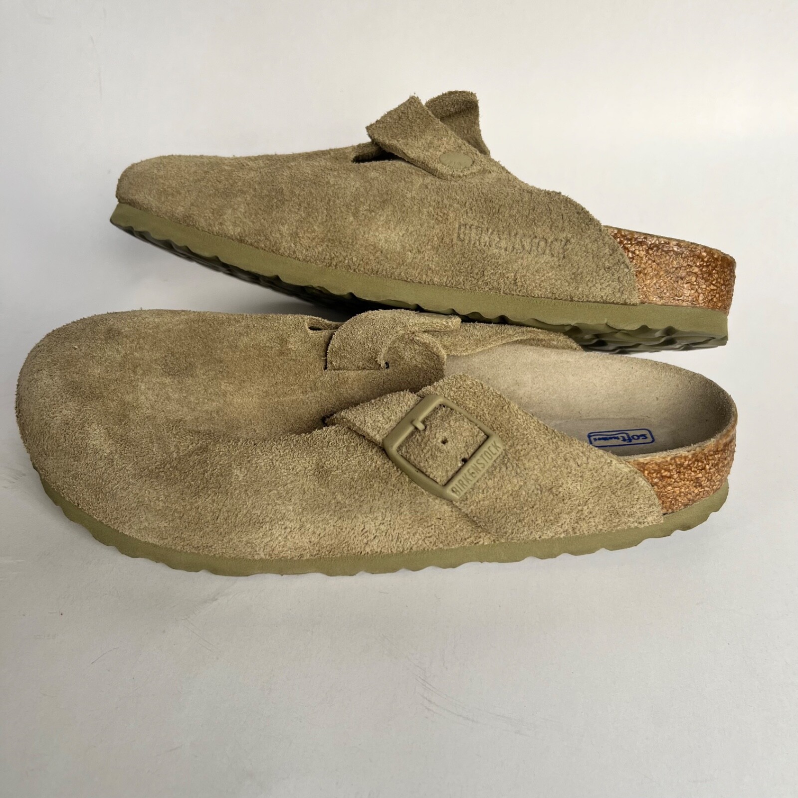 Birkenstock Boston Suede Faded khaki Soft Footbed Women’s Size 38 / L 7 M 5 N F