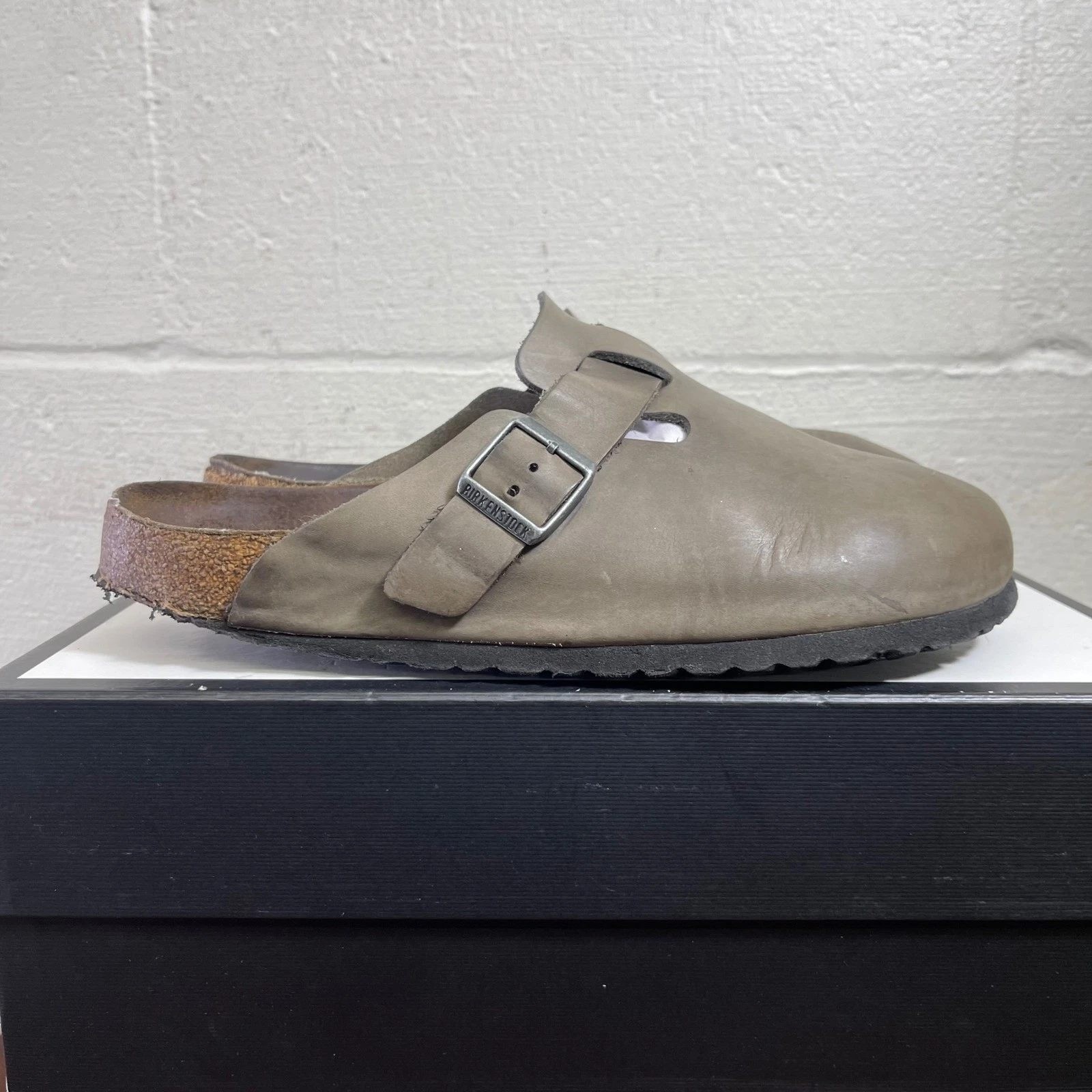 Birkenstock Boston Brown Leather Clogs Mules Slip On Men’s Size 44 EU/11 US
