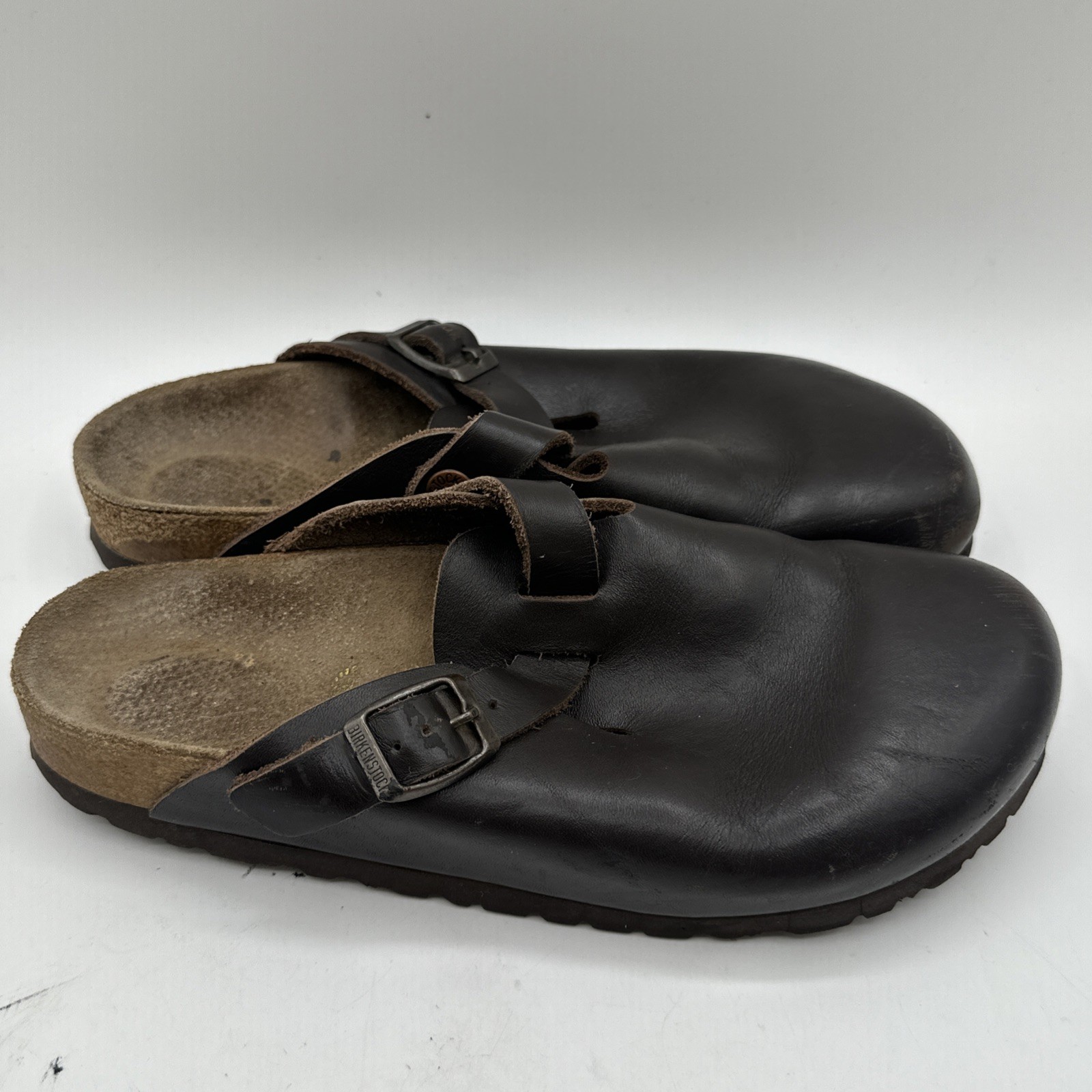 Birkenstock Boston 39 (L8 M6) Brown Footbed Slide Comfort Classic Hippie Boho
