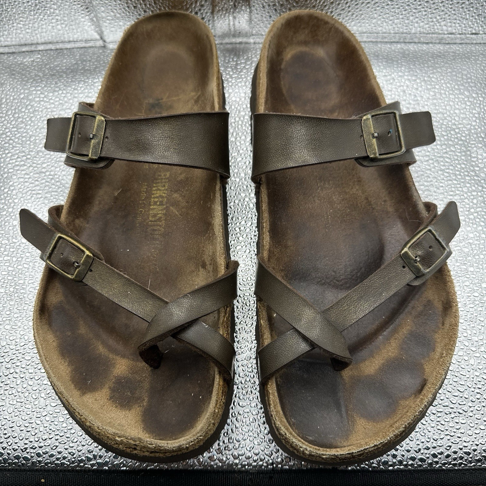 BIRKENSTOCK MAYARI STRAP SANDALS WOMEN METALLIC Brown Size 41 10-10.5 READ DESC