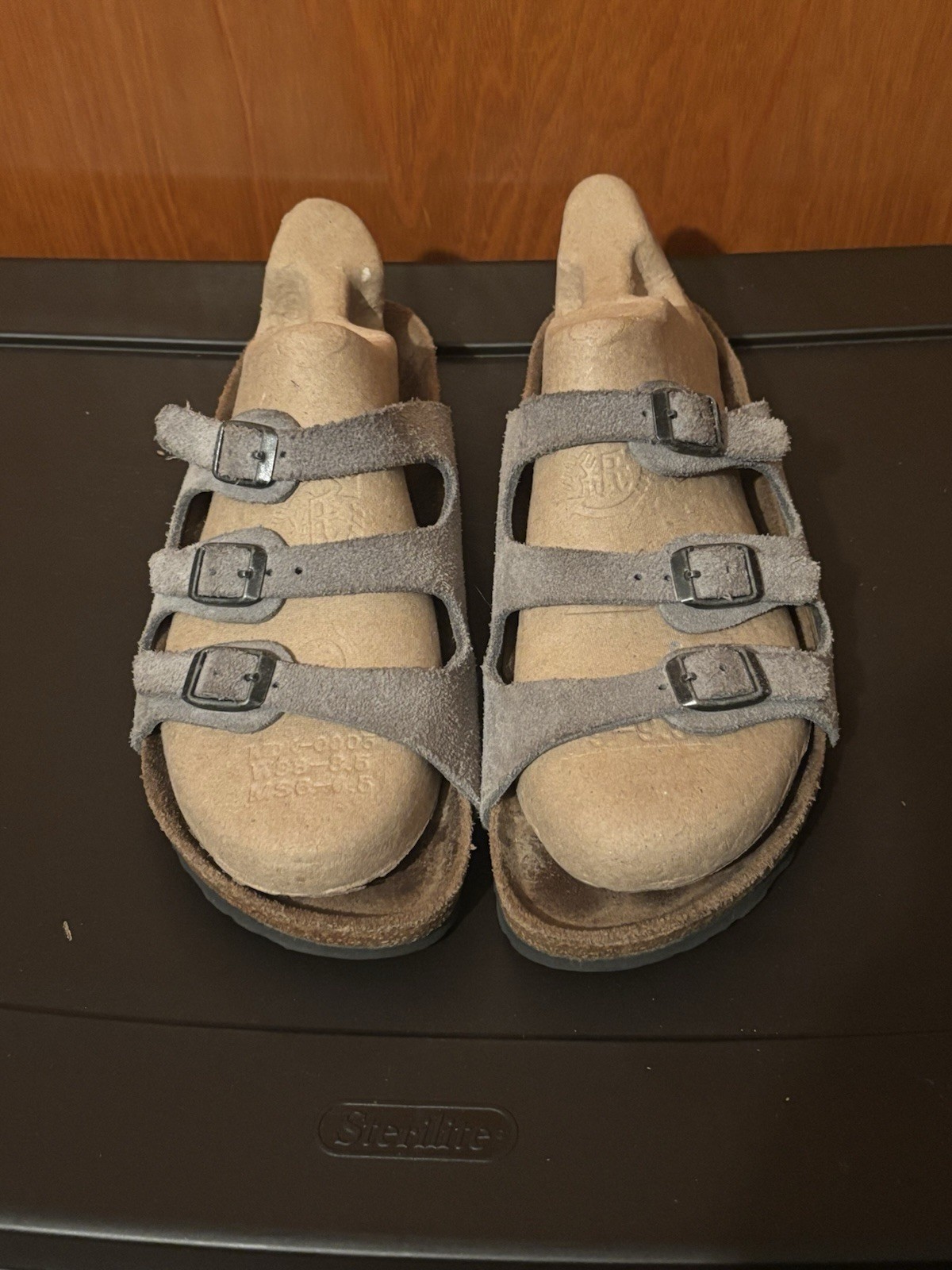Birkenstock Florida Suede 38 Gray 3 Strap Sandals