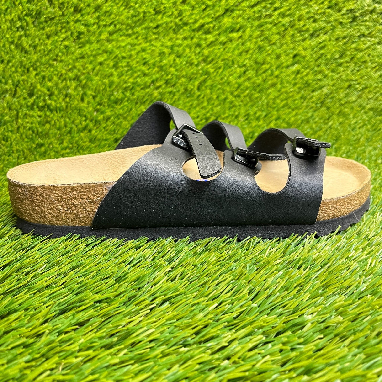 Birkenstock Florida Birko-Flor Womens Size 8 Black Beach Walking Slide Sandals