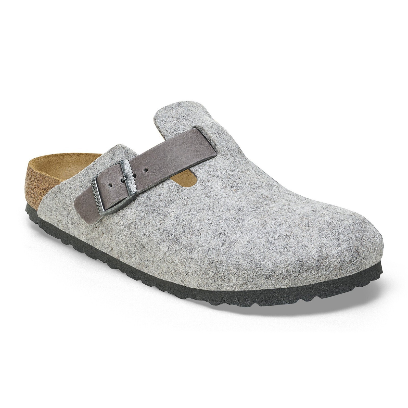 Birkenstock Boston Natural Leather-Felt (Light Grey) Men’s Sandals 1026149