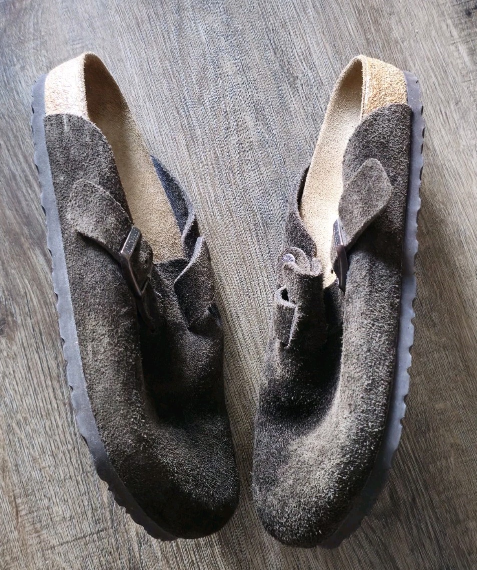 Birkenstock Boston Clogs  Mocha Suede Soft Footbed Shoes Sz 42 Us 9