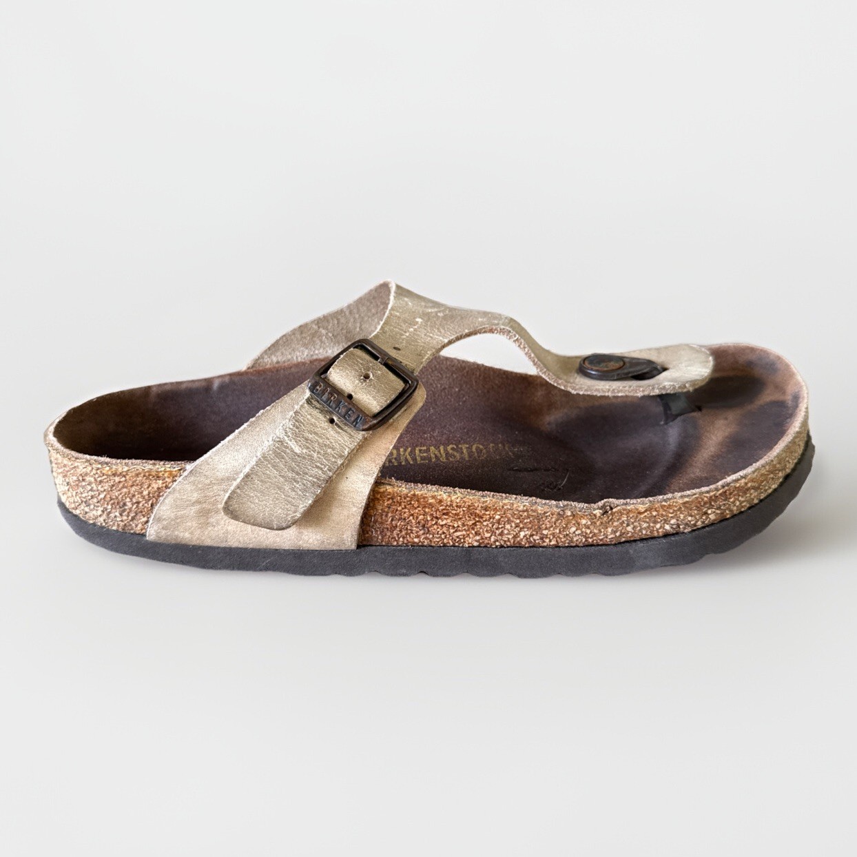 Birkenstock Sandals Gizeh Birkibuc Thong EU 37 US 6.5 Cork