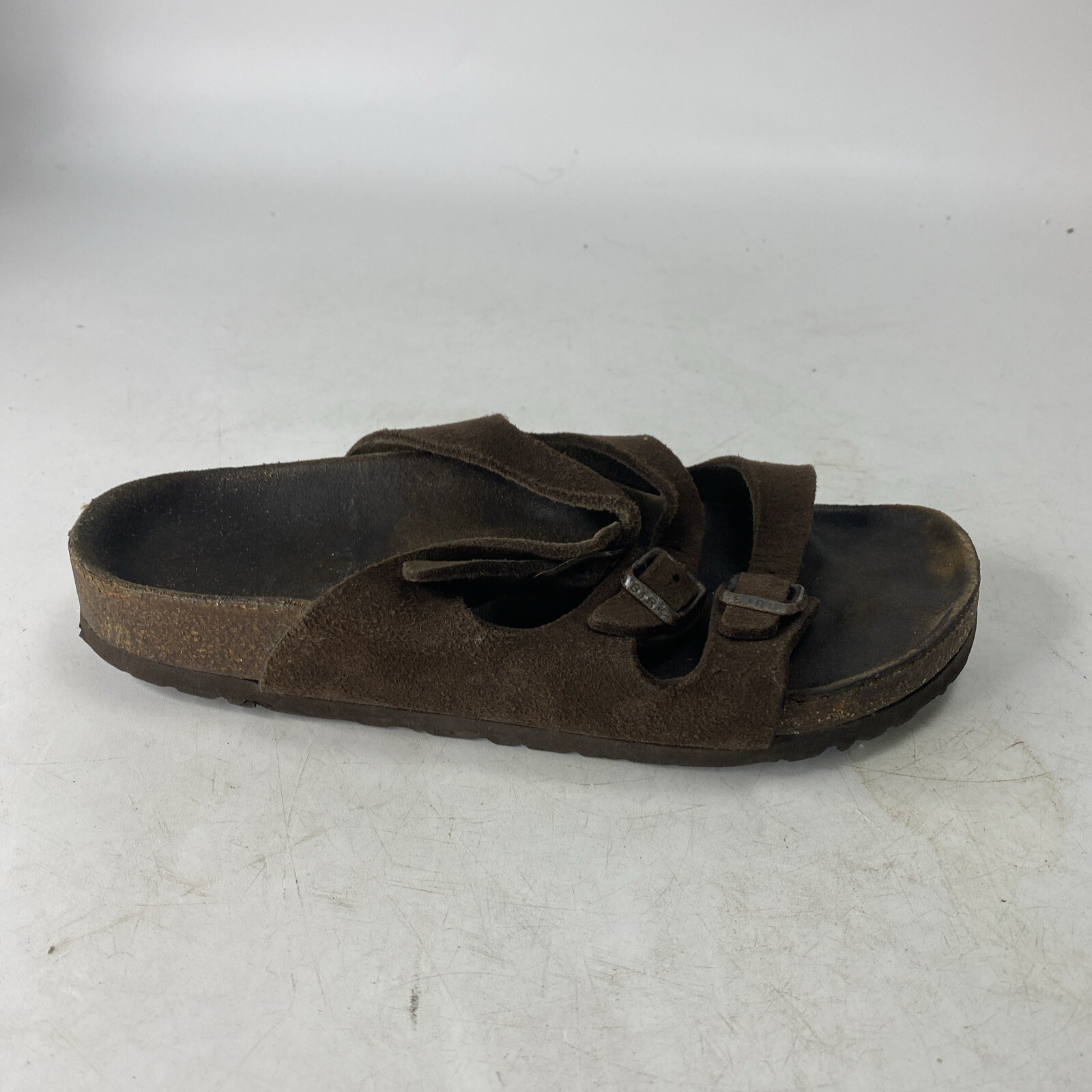 Birkenstock Florida Mocha Brown Suede Leather Sandals Slides 3 straps EU38 W7 M5