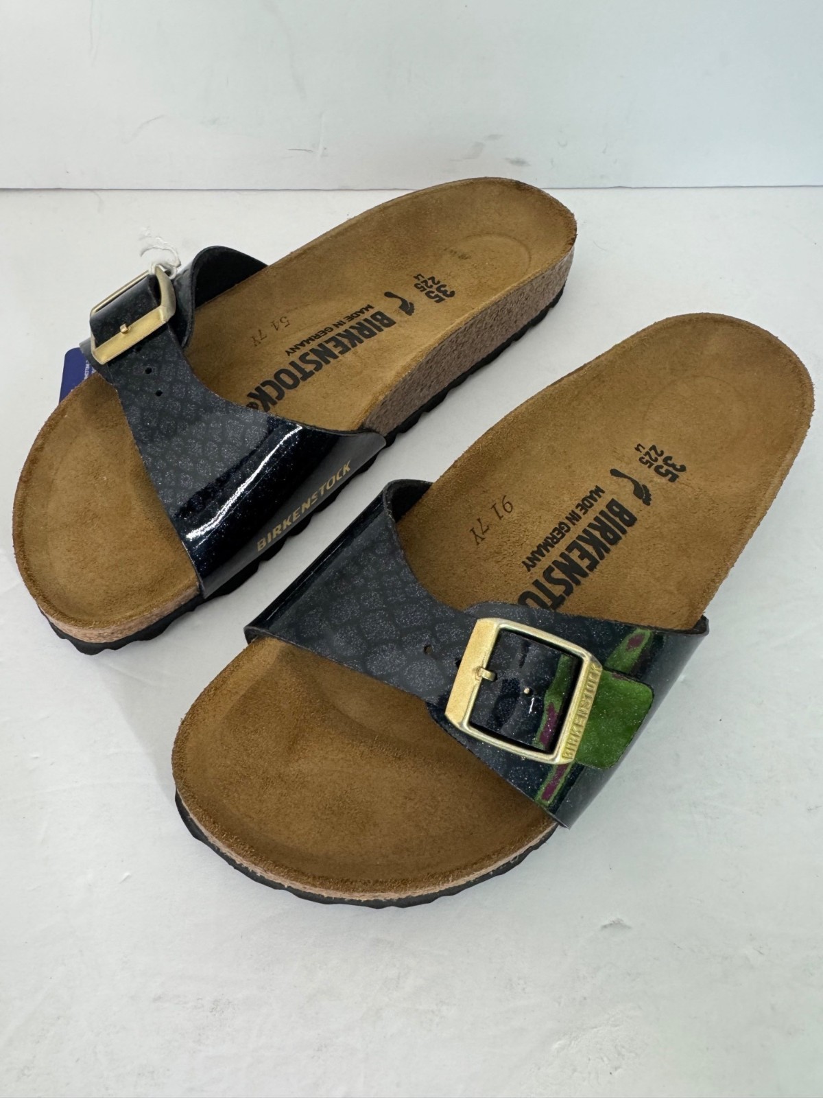 New Birkenstock Madrid Birko-Flor Magic Snake Black Sandals EU 35 Women’s US 4 N