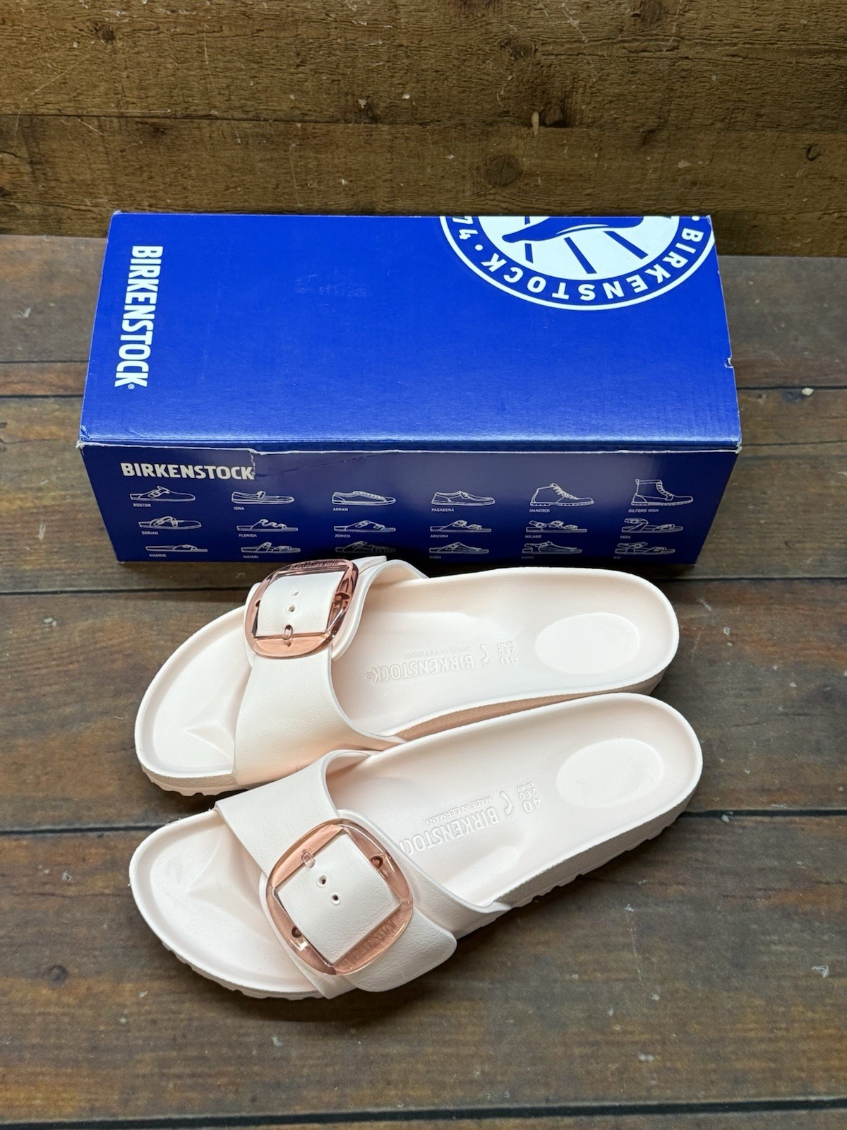 NEW Birkenstock Madrid EVA Big Buckle Sandals ~ Sz 9-9.5 EUR 40 ~ Light Rose