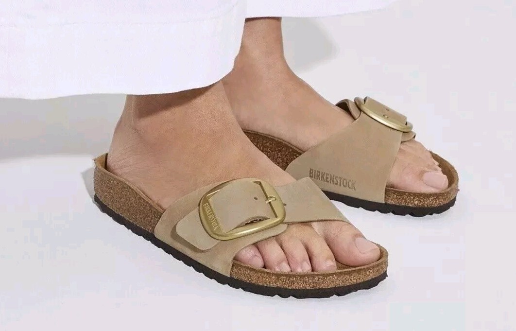 BIRKENSTOCK MADRID BIG BUCKLE SLIDE SANDAL SANDCASTLE SIZE 36 L5